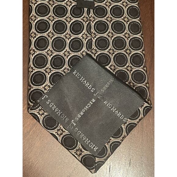 Van Maur By J.z Richards Black Hand Made 100% Silk Men’s Neck Tie Made In Usa - Picture 2 of 11